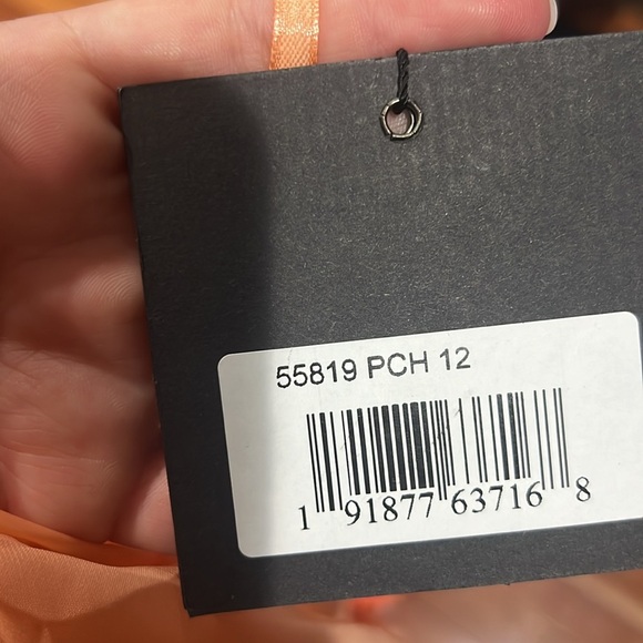 Ieena for Mac Duggal 55819 NWT Ruffle Skirt Halter Neck Dress in Peach - Picture 4 of 4